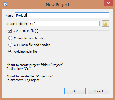 New Project Folder Dialog